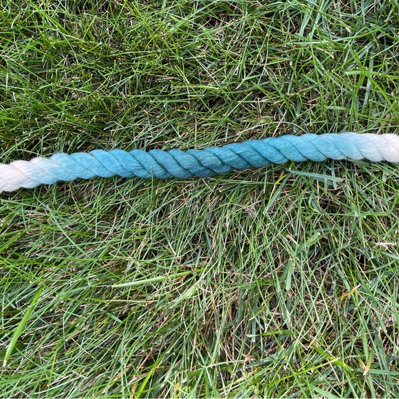 Teal ombré rope & leather collar - Picture 3 of 5